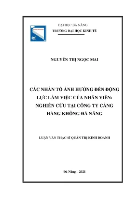 Các nhân tố ảnh hưởng đến động lực làm việc của nhân viên nghiên cứu tại công ty cảng hàng không đà nẵng