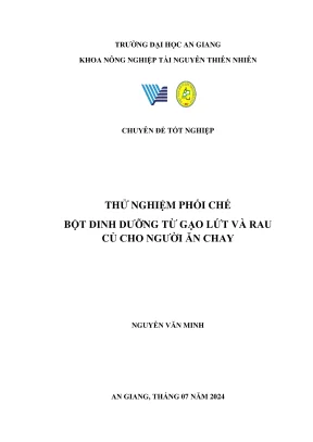 Thu nghiem phoi che bot dinh duong tu gao lut va rau cu cho nguoi an chay