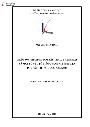 Chăm sóc thai phụ sảy thai 3 tháng đầu và một số yếu tố liên quan tại bệnh viện phụ sản trung ương năm 2024