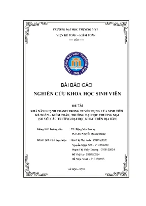 Khả năng cạnh tranh trong tuyển dụng của sinh viên kế toán kiểm toán trường đại học thương mại so với các trường đại học khác trên địa bàn