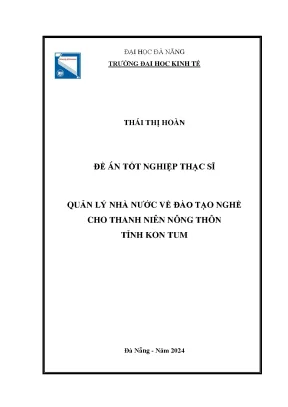 Quản lý nhà nước về đào tạo nghề cho thanh niên nông thôn tỉnh kon tum