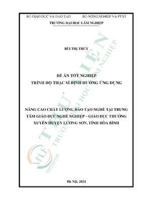 Nâng cao chất lượng đào tạo nghề tại trung tâm giáo dục nghề nghiệp giáo dục thường xuyên huyện lương sơn tỉnh hòa bình