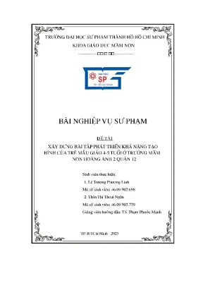 Xây dựng bài tập phát triển khả năng tạo hình của trẻ mẫu giáo 4 5 tuổi ở trường mầm non hoàng anh 2 quận