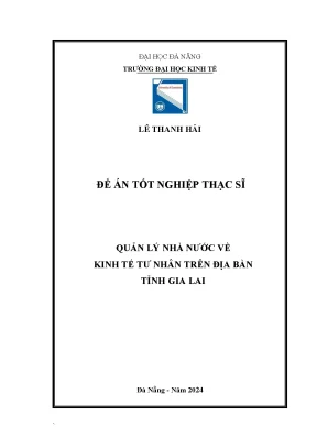 Quản lý nhà nước về kinh tế tư nhân trên địa bàn tỉnh gia lai