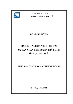Đào tạo nguồn nhân lực tại ubnd huyện trà bồng tỉnh quảng ngãi