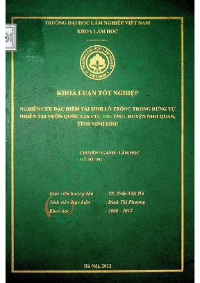 Nghiên cứu đặc điểm tái sinh lỗ trống trong rừng tự nhiên tại vườn quốc gia cúc phương huyện nho quan tỉnh ninh bình