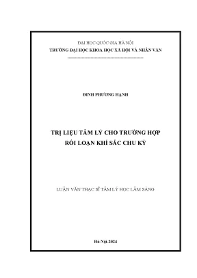 Luận văn trị liệu tâm lý cho trường hợp rối loạn khí sắc chu kỳ