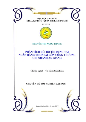Phân tích rủi ro tín dụng tại ngân hàng thương mại cổ phần sài gòn công thương chi nhánh an giang