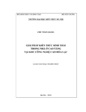 Giải pháp kiến trúc sinh thái trong nhà ở cao tầng tại khu công nghệ cao hòa lạc