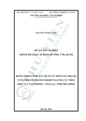 Hoàn thiện công tác quản lý thuế giá trị gia tăng đối với doanh nghiệp tại chi cục thuế khu vực cao phong tân lạc tỉnh hòa bình