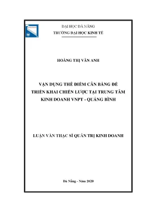 Vận dụng thẻ điểm cân bằng để triển khai chiến lược tại trung tâm kinh doanh vnpt quảng bình