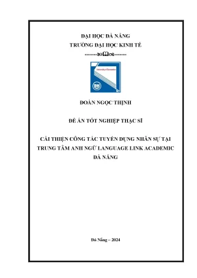Cải thiện công tác tuyển dụng nhân sự tại trung tâm anh ngữ language link academic đà nẵng