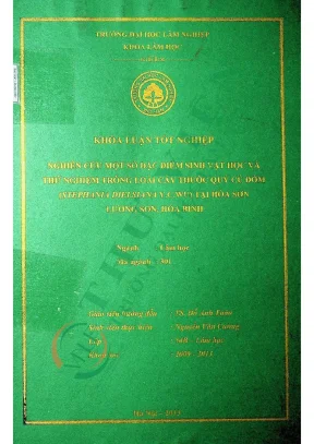 Nghiên cứu một số đặc điểm sinh vật học và thử nghiệm trồng cây thuốc quý củ dòm stephania dielsiana y c wu tại hòa sơn lương sơn hòa bình