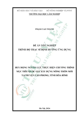 Huy động nguồn lực thực hiện chương trình mục tiêu quốc gia xây dựng nông thôn mới tại huyện cao phong tỉnh hòa bình
