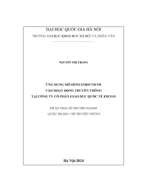 Ứng dụng mô hình inbound pr vào hoạt động truyền thông tại công ty cổ phần giáo dục quốc tế edugo