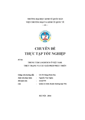 Chuyên đề thực tập tốt nghiệp đề tài trung tâm logistics ở việt nam thực trạng và các giải pháp phát triển