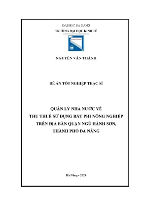 Quản lý nhà nước về thu thuế sử dụng đất phi nông nghiệp trên địa bàn quận ngũ hành sơn thành phố đà nẵng