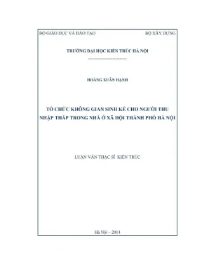 Tổ chức không gian sinh kế cho người thu nhập thấp trong nhà ở xã hội thành phố hà nội