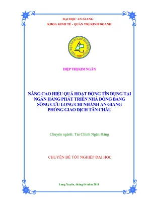 Nâng cao hiệu quả hoạt động tín dụng tại ngân hàng phát triển nhà đồng bằng sông cửu long chi nhánh an giang phòng giao dịch tân châu