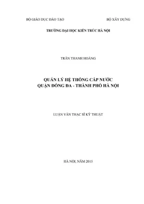 Quản lý hệ thống cấp nước quận đống đa thành phố hà nội