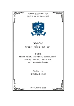 Tính tự chủ của sinh viên đại học ngoại ngữ trong quá trình học trực tuyến thực trạng và giải pháp