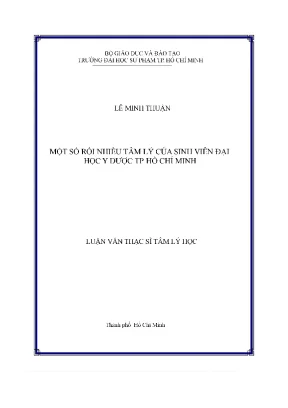 Luận văn thạc sĩ tâm lý học một số rối nhiễu tâm lý của sinh viên đại học y dược tp