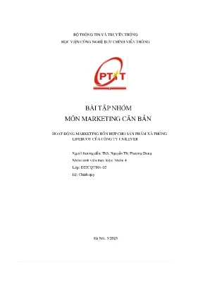 Hoạt động marketing hỗn hợp cho sản phẩm xà phòng lifebuoy của công ty unilever