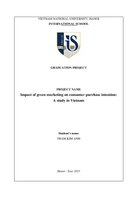 Impact of green marketing on consumer purchase intention a study in vietnam