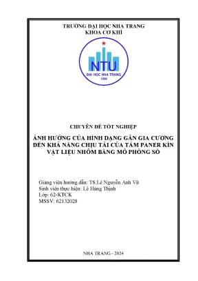 Chuyên đề ảnh hưởng của hình dạng gân gia cường đến khả năng chịu tải của tấm paner kín vật liệu nhôm bằng mô phỏng số