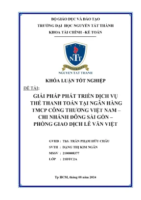 Giải pháp phát triển dịch vụ thẻ thanh toán tại ngân hàng tmcp công thương việt nam chi nhánh đông sài gòn phòng giao dịch lê văn việt