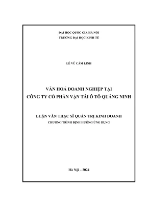 Luận văn thạc sĩ quản trị kinh doanh văn hóa doanh nghiệp tại công ty cổ phần vận tải ô tô quảng ninh