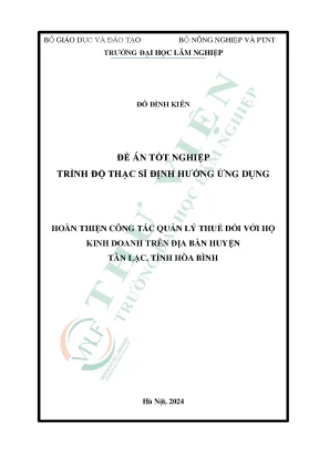 Hoàn thiện công tác quản lý thuế đối với hộ kinh doanh trên địa bàn huyện tân lạc tỉnh hòa bình