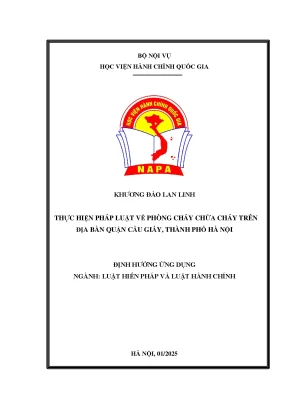 Thực hiện pháp luật về phòng cháy chữa cháy trên địa bàn quận cầu giấy thành phố hà nội