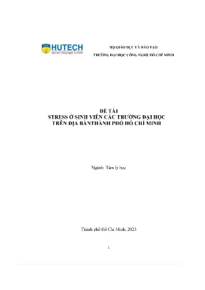 Stress ở sinh viên các trường đại học trên địa bànthành phố hồ chí minh