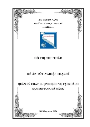 Quản lý chất lượng dịch vụ tại khách sạn sofiana đà nẵng