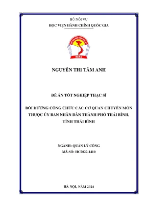 Bồi dưỡng công chức các cơ quan chuyên môn thuộc ủy ban nhân dân thành phố thái bình