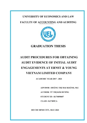Audit procedures for obtaining r naudit evidence of initial audit r nengagements at ernst amp young r nvietnam limited company