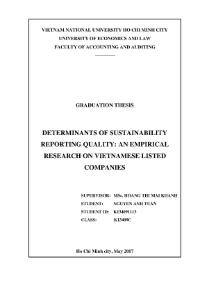 Determinants of sustainability r nreporting quality an empirical r nresearch on vietnamese listed r ncompanies