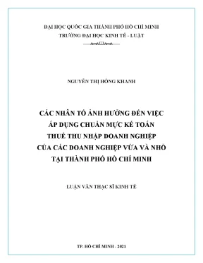 Các nhân tố ảnh hưởng đến việc áp dụng chuẩn mực kế toán thuế thu nhập doanh nghiệp của các doanh nghiệp vừa và nhỏ tại thành phố hồ chí minh