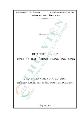 Quản lý nhà nước về tài sản công trên địa bàn huyện trảng bom tỉnh đồng nai