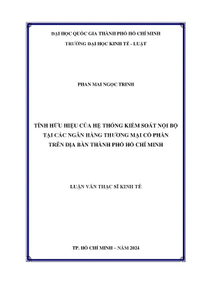 Tính hữu hiệu của hệ thống kiểm soát nội bộ tại các ngân hàng thương mại cổ phần trên địa bàn thành phố hồ chí minh