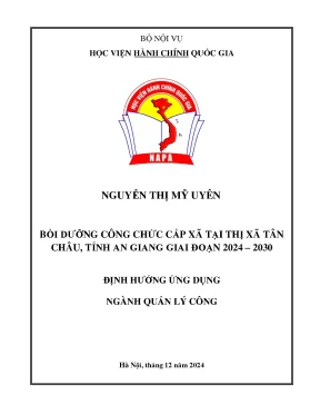 Bồi dưỡng công chức cấp xã tại thị xã tân châu tỉnh an giang giai đoạn 2024 2030