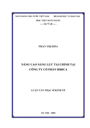 Luận văn thạc sĩ tài chính ngân hàng nâng cao năng lực tài chính tại công ty cổ phần bibica