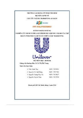 Hành vi khách hàng nghiên cứu hành vi mua sản phẩm dầu gội đầu clear của tập đoàn unilever và đề xuất chiến lược marketing