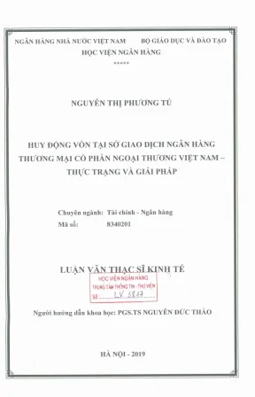 Luận văn thạc sĩ tài chính ngân hàng quản trị rủi ro tín dụng tại ngân hàng thương mại cổ phần công thương việt nam chi nhánh quang trung thực trạng và giải pháp