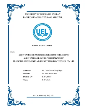 Audit evidence and procedures for collecting r naudit evidence in the performance of r nfinancial statements at grant thornton vietnam co ltd
