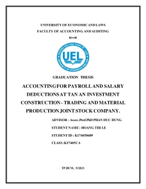 Accounting for payroll and salary r ndeductions at tan an investment r nconstruction trading and material r nproduction joint stock company