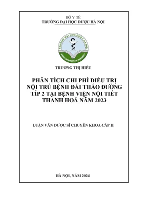 Phân tích chi phí điều trị nội trú bệnh đái tháo đường típ 2 tại bệnh viện nội tiết thanh hoá năm 2023