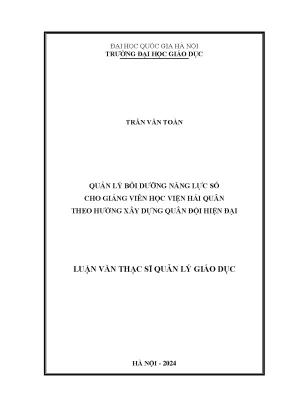 Quản lý bồi dưỡng năng lực số cho giảng viên học viện hải quân theo hướng xây dựng quân đội hiện đại