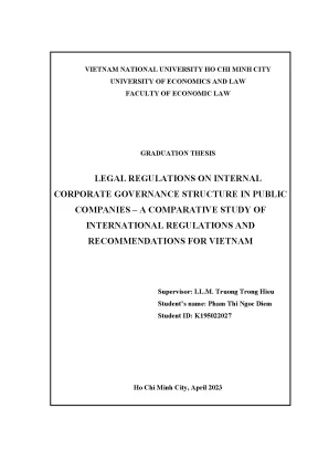 Legal regulations on internal corporate governance structure in public companies a comparative study of international regulations and recommendations for vietnam